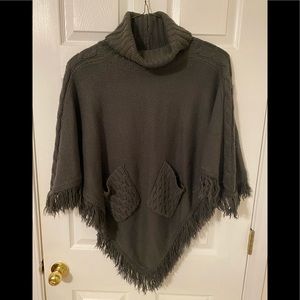 Turtleneck Poncho Sweater